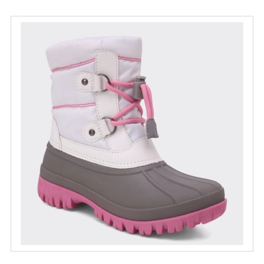 Girls' Short Bungee Winter Boots White 5